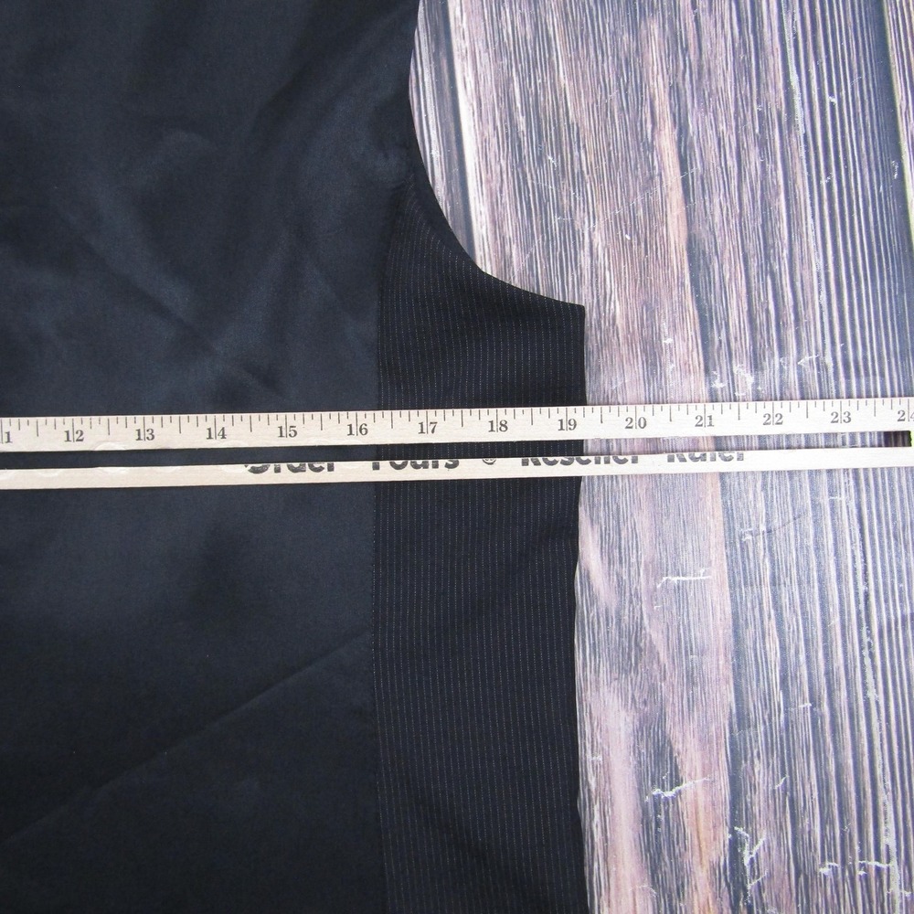 Suit Vest Express Mens M Black Striped Wool Spandex Tweed 3 Piece Slim - Picture 5 of 6